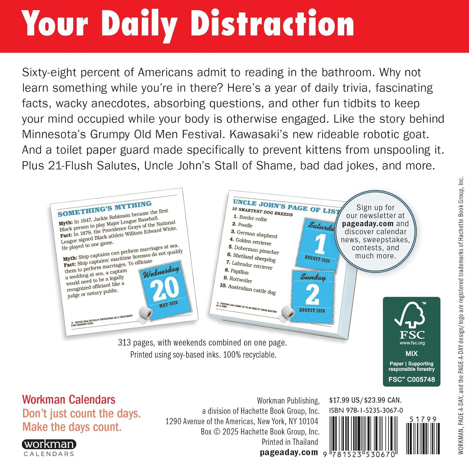Uncle John's Bathroom Reader Page-A-Day® Calendar 2026: A Year of Humor, History, Facts, and Fun - Image 2