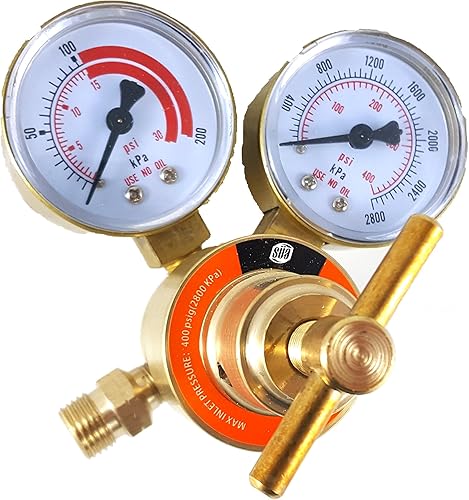 Miniatura 10 de SÜA - Medidores de gas de soldadura con regulador de acetileno - CGA-200 - Conector trasero - Serie LDB - Compruebe todas las imágenes y lea la