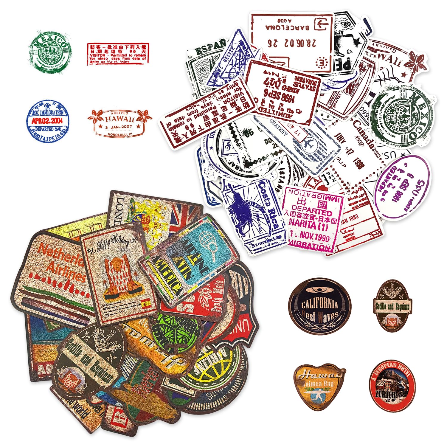 Rnskfg Color 86 Retro Stickers, Travel Themed Stickers, Diy Handbook Accessories, Can Decorate Mobile Phone Cases, Notebooks, Suitcases.