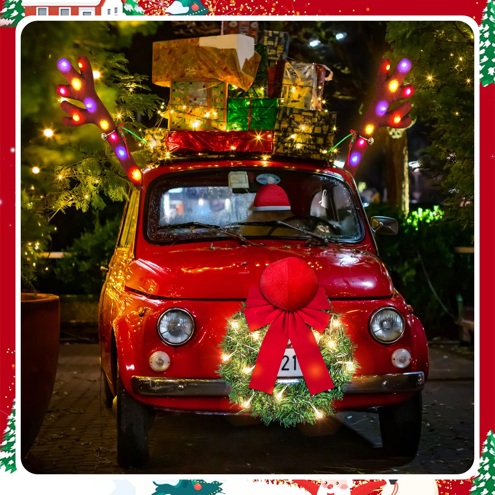 Snapklik.com : YIXIN Christmas Reindeer Antlers Car Kit