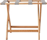 Vista 2 de Wooden Mallet Designer Curve Leg - Portaequipajes, correas grises, roble claro