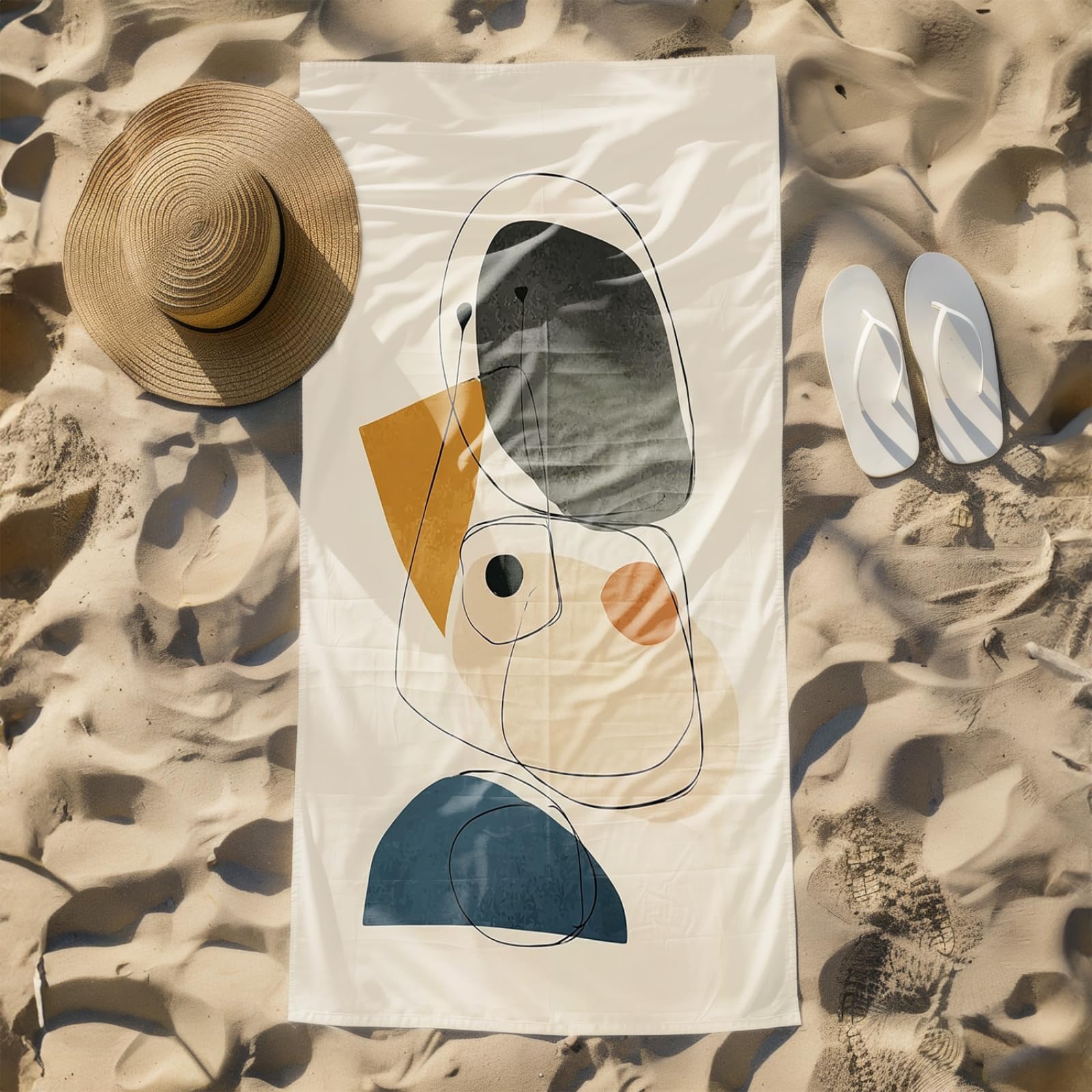Genérico Toalla Playa 180X100 Gris Beige