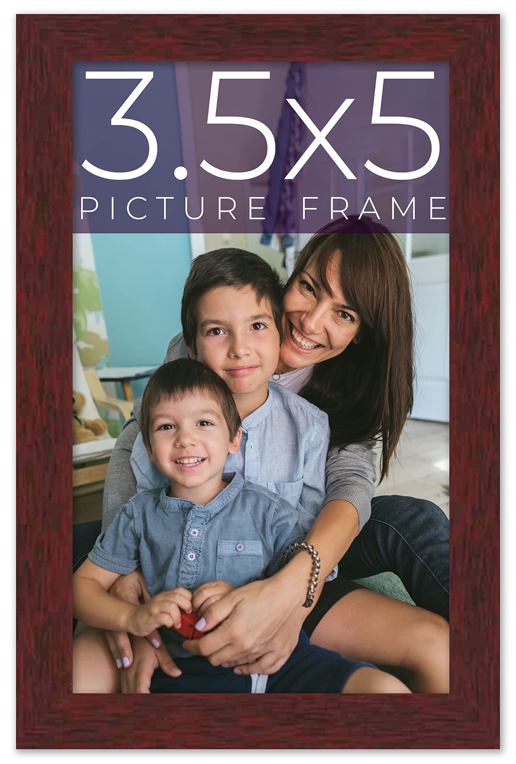 Amazon.co.jp: 3.5x5 ダークブラウン 本物の木製写真フレーム 幅0.75