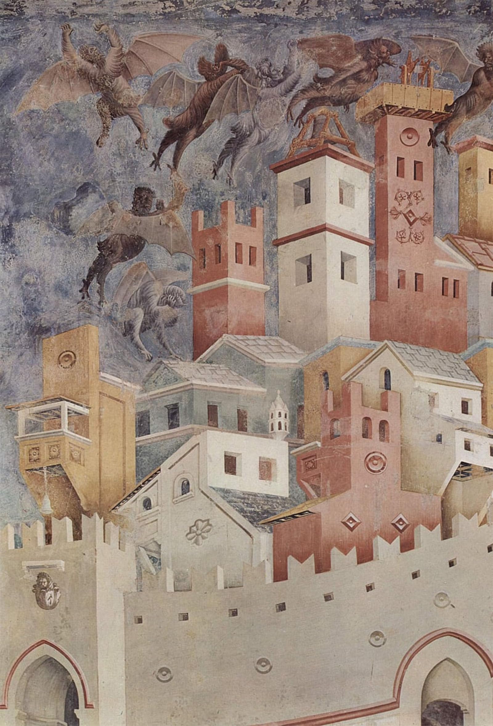 SERENDIPITP Abstract Painting Mural Print Picture Wall Decor Painting Freskenzyklus Zum Leben Des Hl Franziskus Von Assisi by Giotto Di Bondone Vintage Wall Artwork for Home Decor 60x90cm