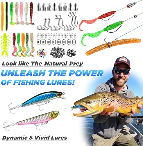 Miniatura 5 de PLUSINNO Mochila de pesca con combinaciones de caña de pescar y carrete, cajas de aparejos, mochila de aparejos impermeable para equipo de pesca