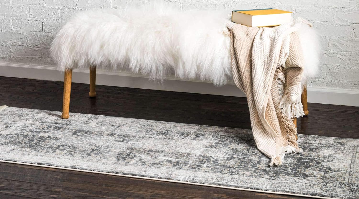 Unique Loom Baracoa Collection Area Rug - La Cabana (2' 2" x 6' 1" Runner, Fume Gray/ Brown)