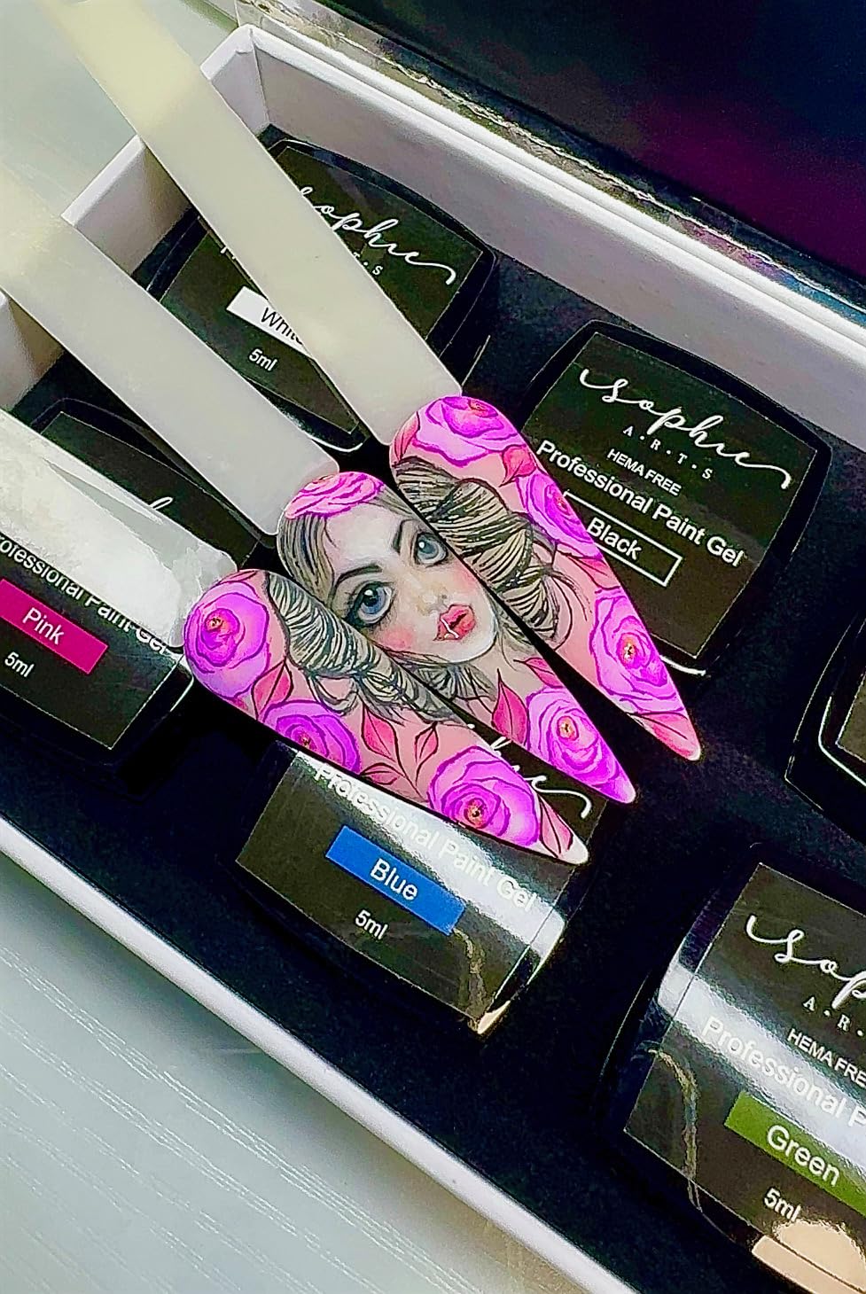 Sophie Arts Painting Gel Set (6 Pieces), 6 Count Nail Art Supplies - Glossy Finish, Ideal for Detailed Designs, Arts Nails