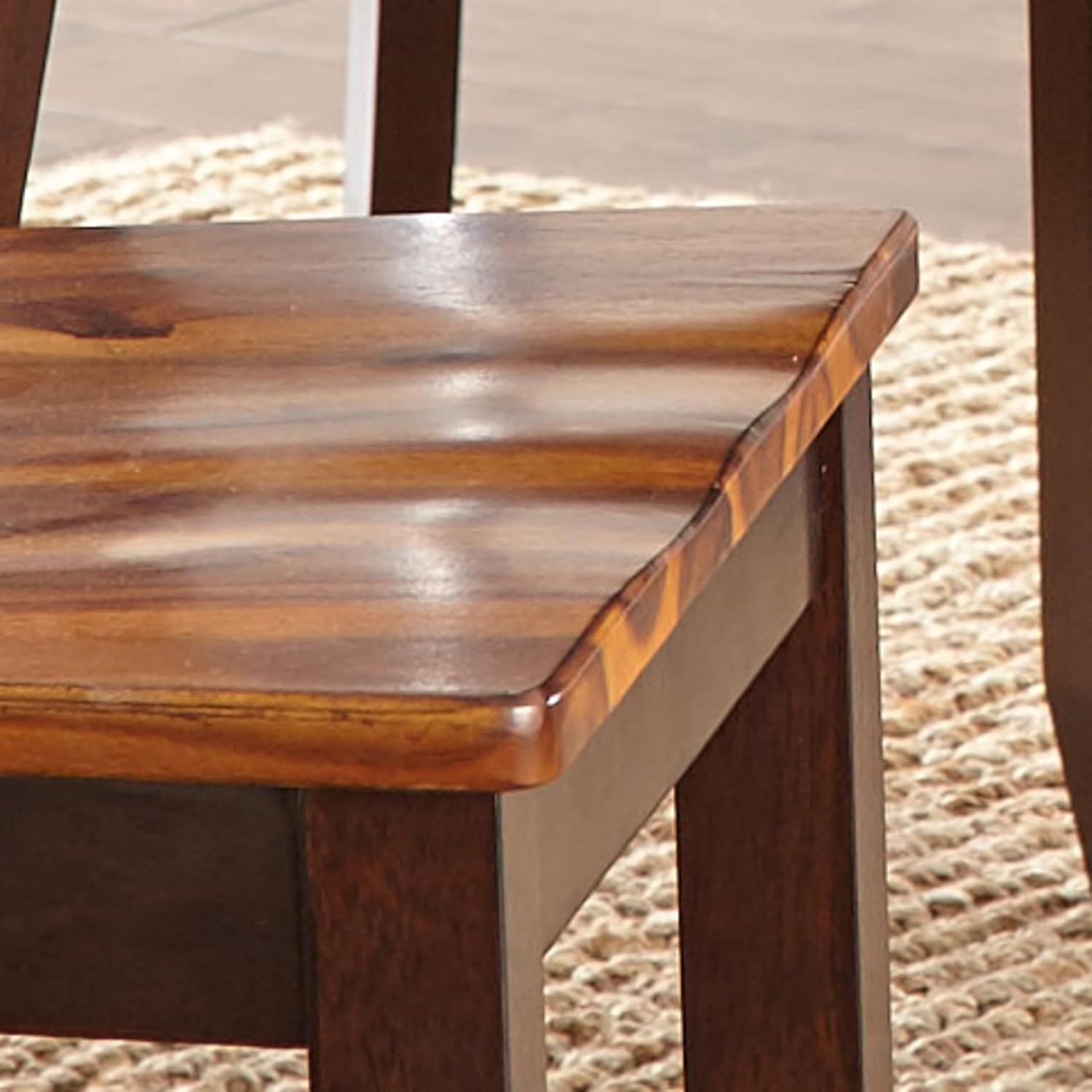 Brown Wood and Metal Ladderback Side Chair Set