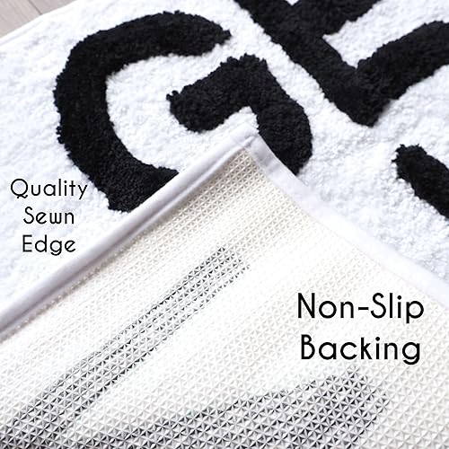 Miniatura 5 de Evovee Alfombra de baño blanca, Get Naked Fun, antideslizante, lavable, 20 x 31.5 pulgadas