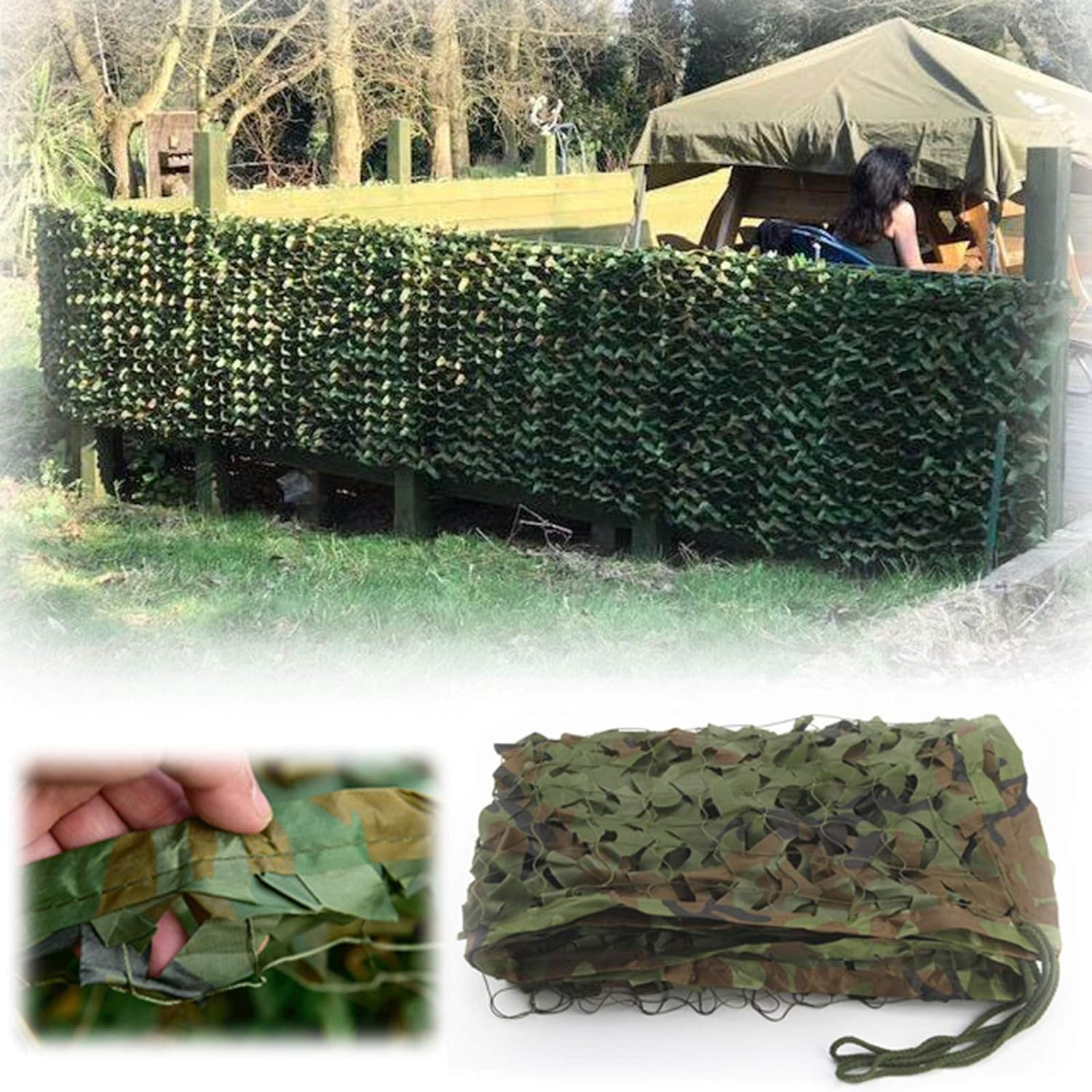 GCX- Rollos de Red de Camuflaje, Sombra de Caza de Tela Oxford, Red de Camuflaje for Sombra al Aire Libre observación de Aves de la Selva Multifuncional(8 * 10m(26.2 * 32.8ft))