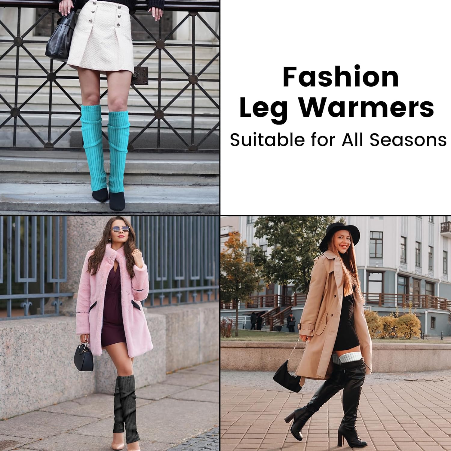 Clothirily Leg Warmers, Fashion Knit Neon Leg Warmers, Ribbed Knit Leg Warmer Socks for Yoga, Sports Party - Image 5