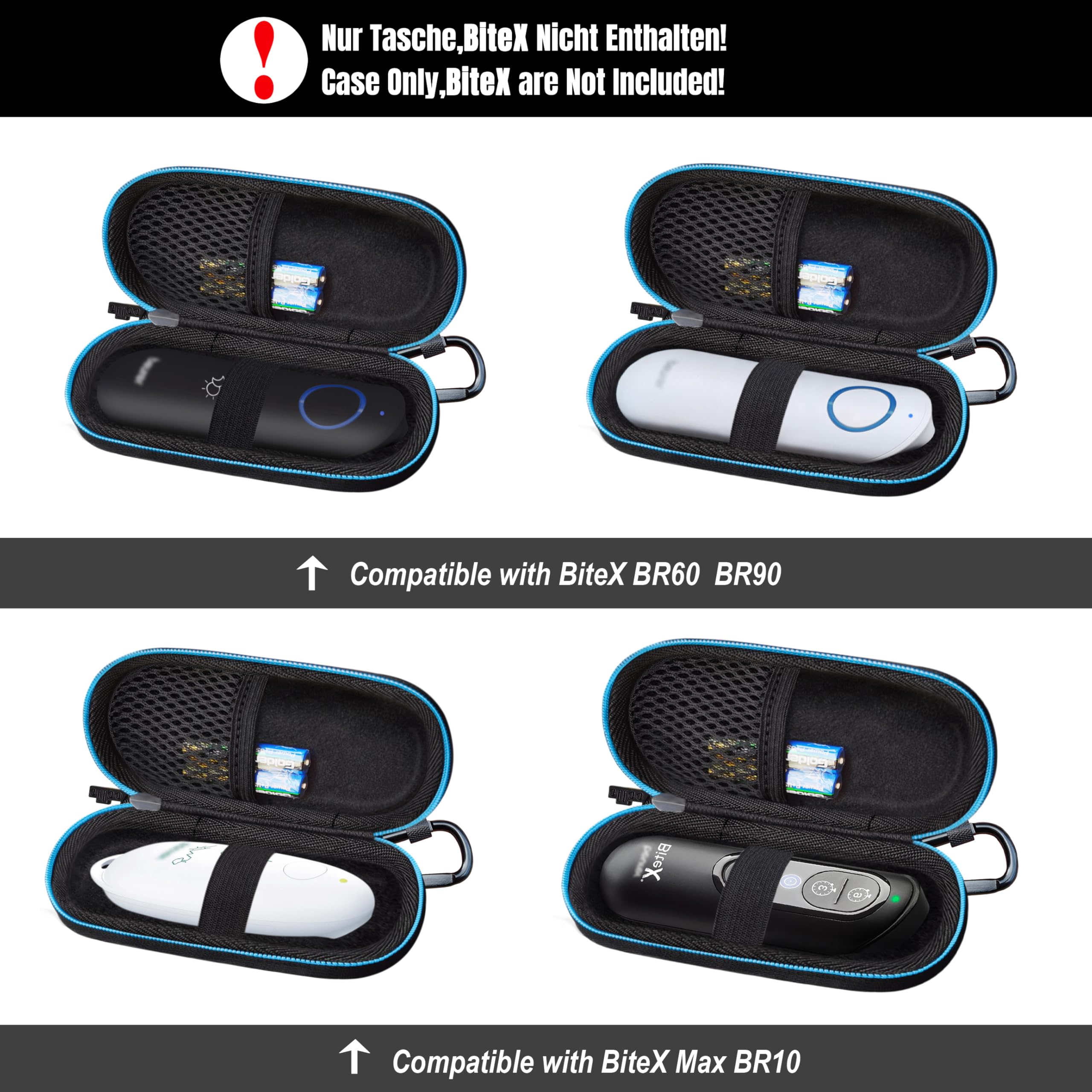Funda Compatible con Beurer BR 60/90/10 Stichheiler - Estuche Duro Portátil para Picaduras de Insectos [Solo Bolsa], Negro, 1 Unidad