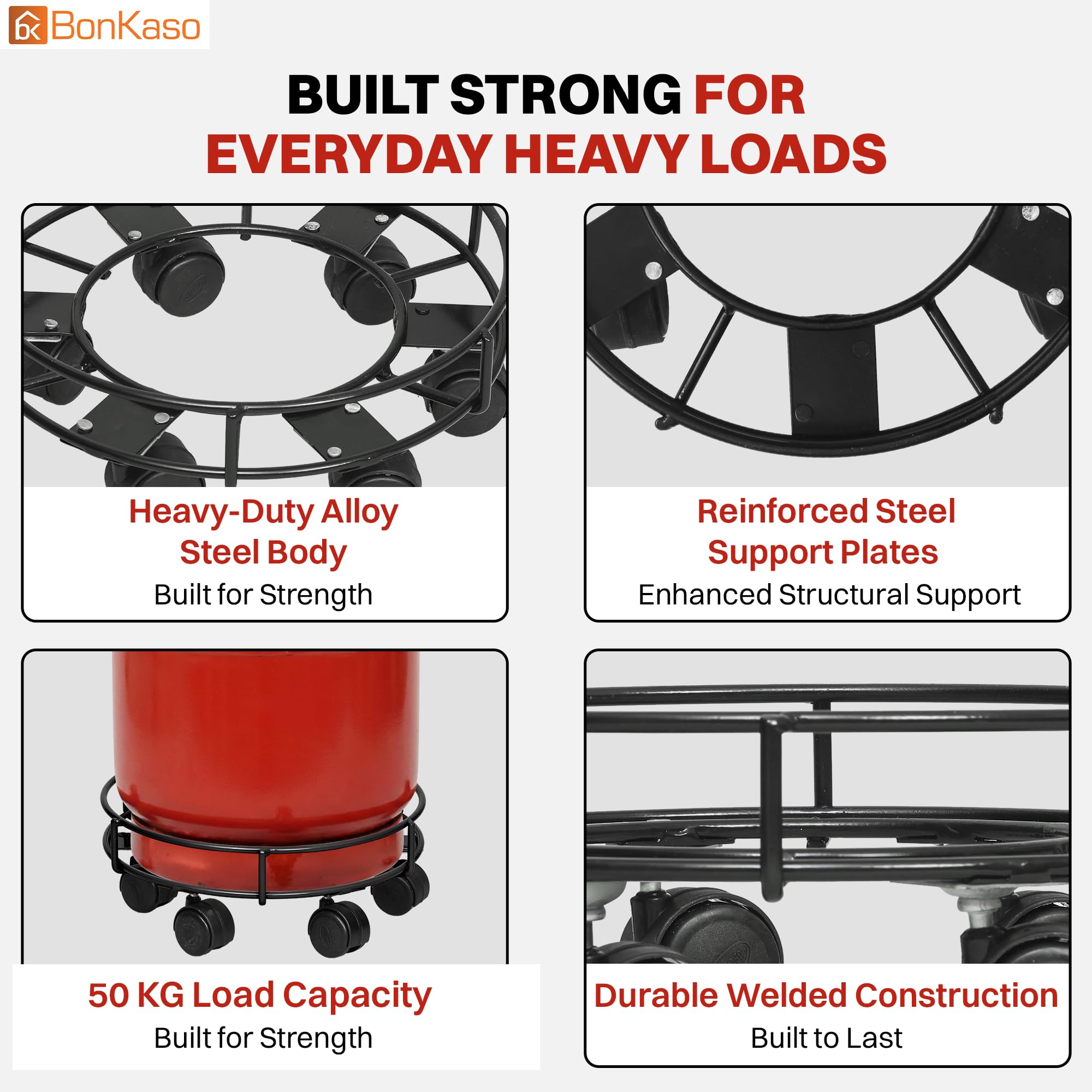 Bonkaso 6-Wheel LPG Trolley - Heavy Duty & FREE SHIPPING -4