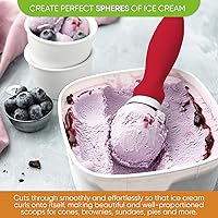 Vista 4 de Spring Chef - Cuchara para helado con mango suave, profesional, fuerte y resistente, utensilio de cocina de primera calidad para masa de galletas