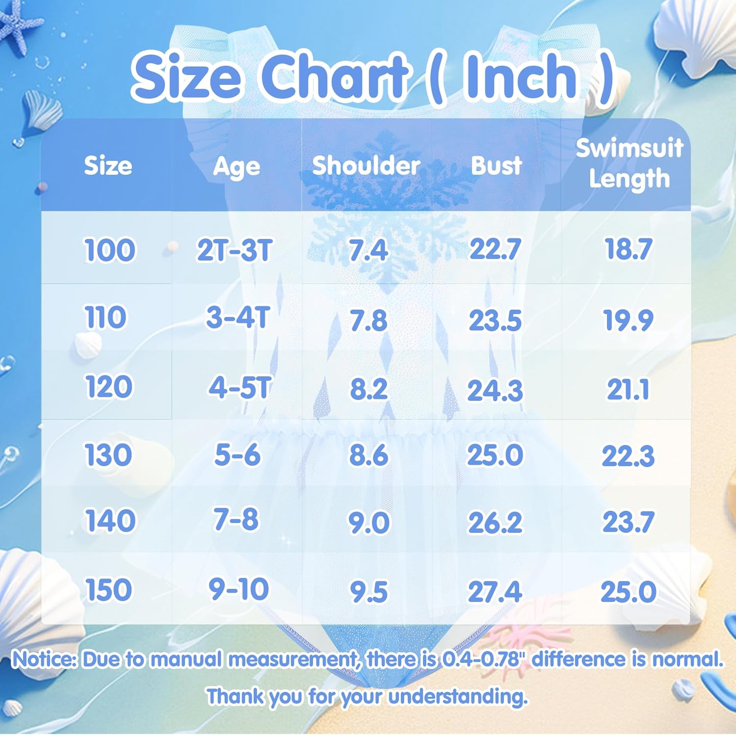Girls One Piece Swimsuit Colorful Mermaid Bathing Suits Cute Kids Princess Beach Swimwear 2-10 Years - Image 5