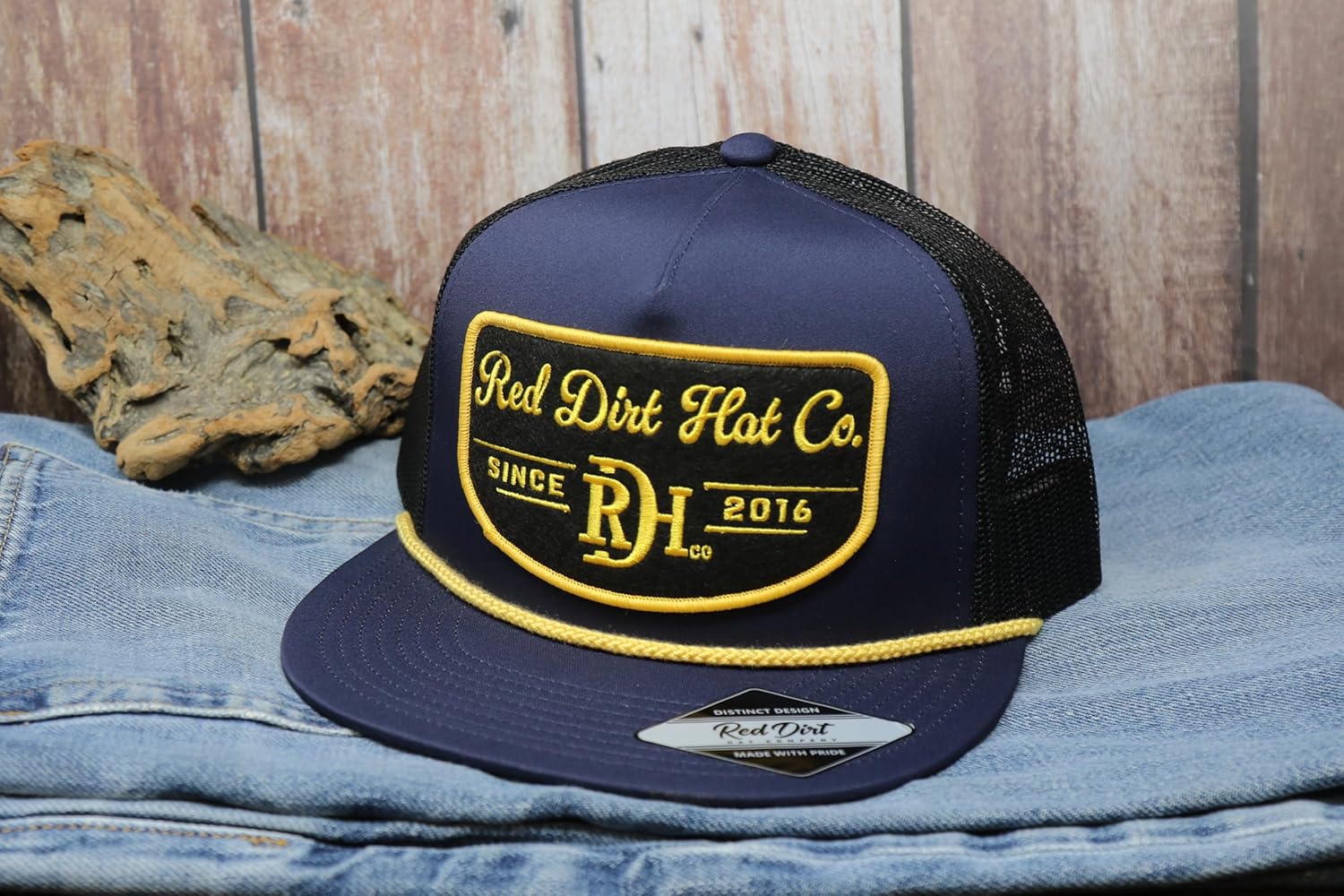 Red Dirt Hat Company Adjustable Snapback Rope Hat - Stylish Snapback Trucker Cap for Men & Women, One Size Fits All