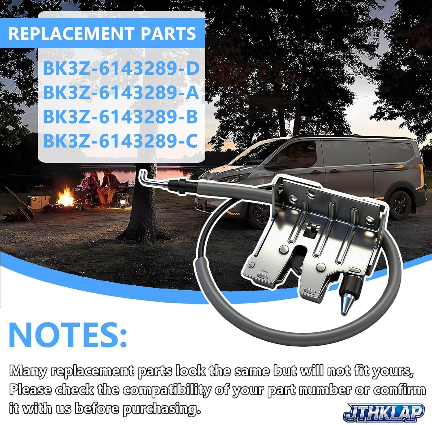 Rear Lower Door Locking Latch Replacement BK3Z-6143289-D BK3Z6143289D Fit for Ford Transit T150 T250 T350 HD 2015-2025 Rear Cargo Double Door Lock Assembly