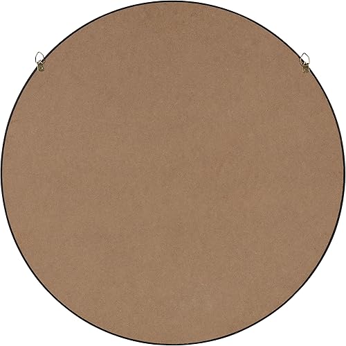 Miniatura 5 de Kate and Laurel Travis - Espejo de pared redondo de madera, 21.6 pulgadas de diámetro, plateado, acento de decoración de pared elegante y glamoroso