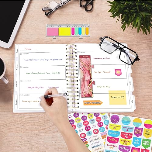 Miniatura 4 de Hardover - Agenda diaria grande de PVC sin fecha, agenda diaria semanal y mensual de 18 meses, agenda anual, 294 páginas 2023-2024 para mujeres y