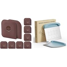 Pan Scraper, 10 Pcs Pot Scraper Plastic - Brown/Bench Scraper Dough Cutter Tool - Blue