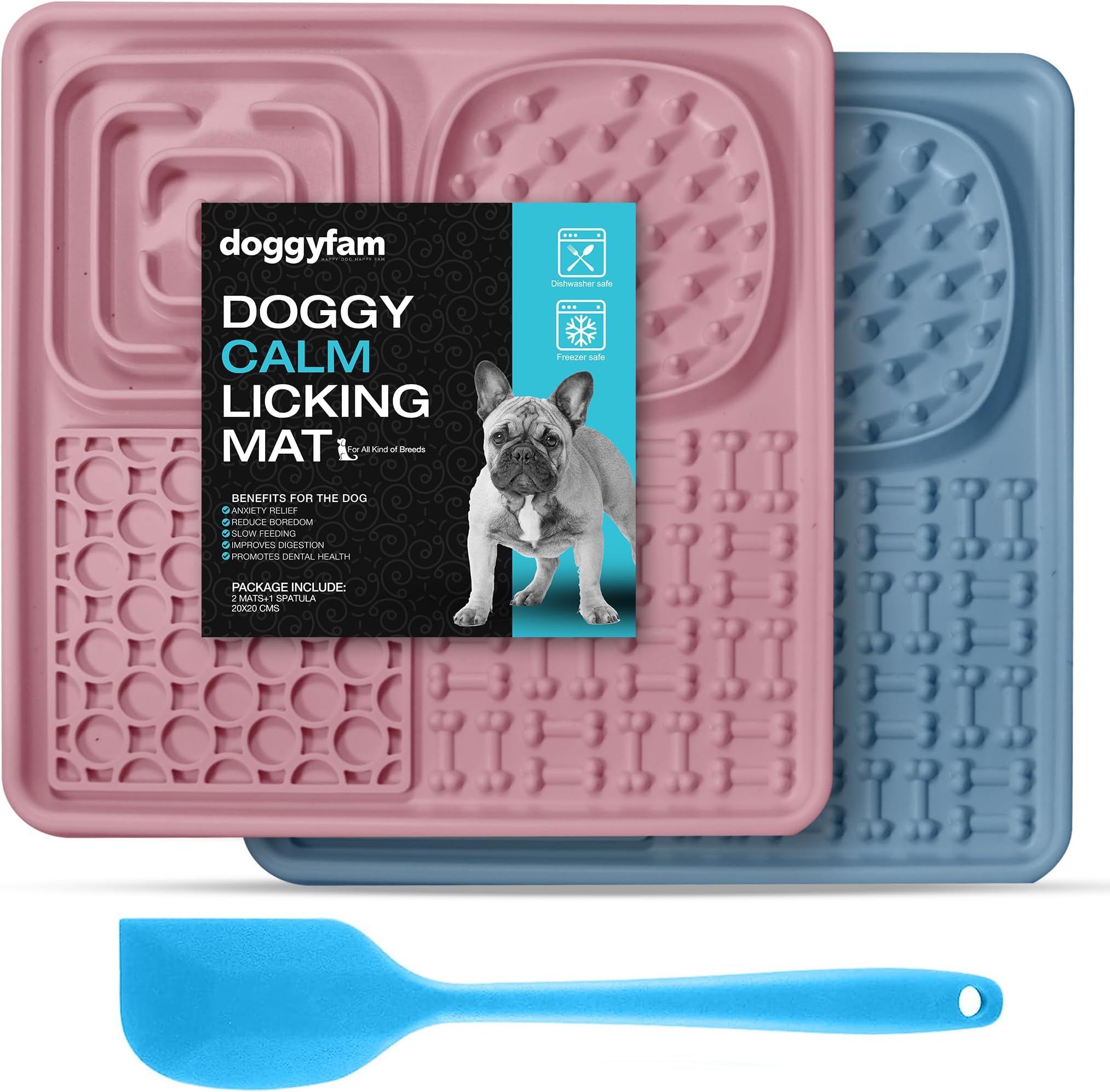 Doggyfam Suction Lick Mat for Dogs Calming Silicone Dog Lick Mat for Boredom