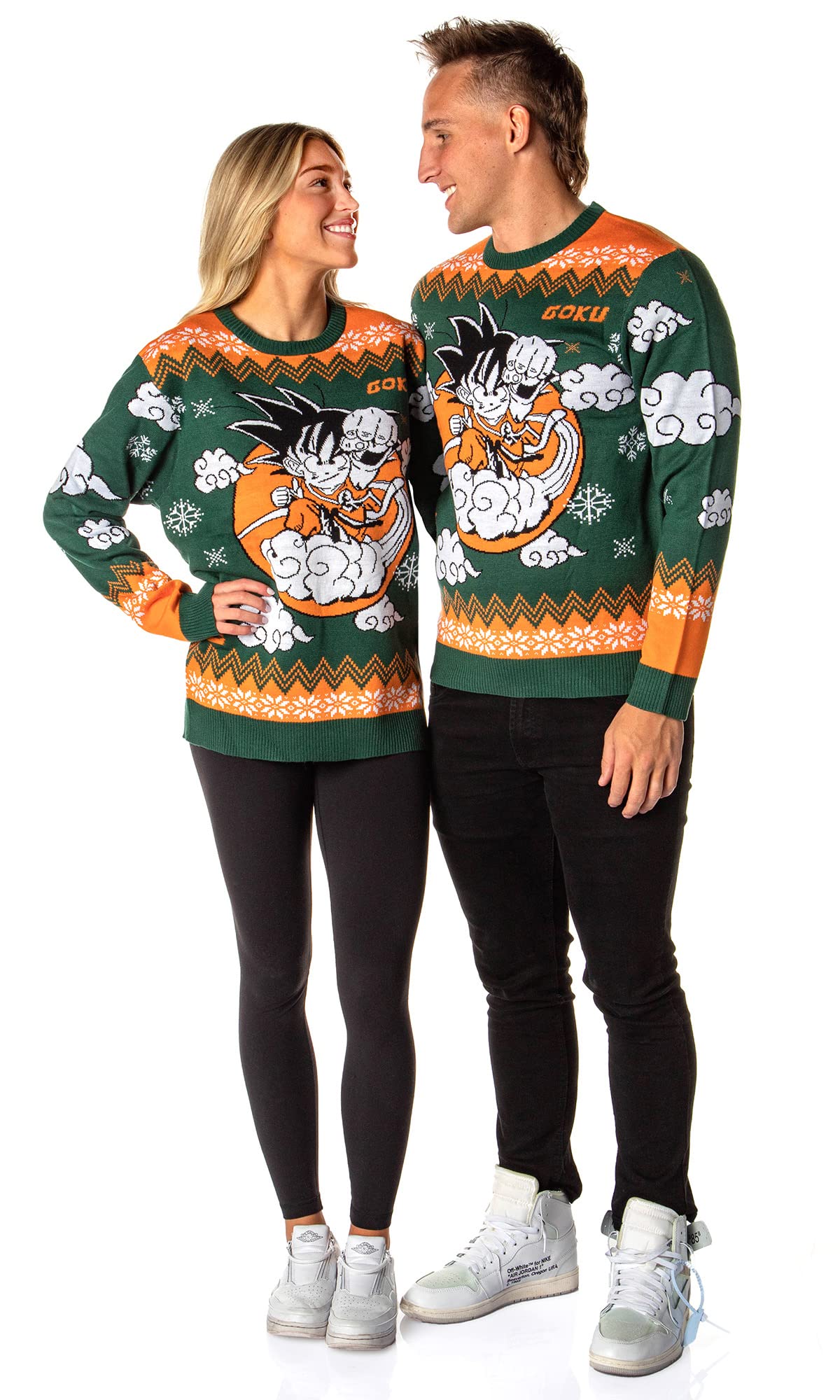 Dragon Ball Z męski sweter dziecięcy Goku On Cloud Nimbus brzydki świąteczny sweter dzianinowy sweter