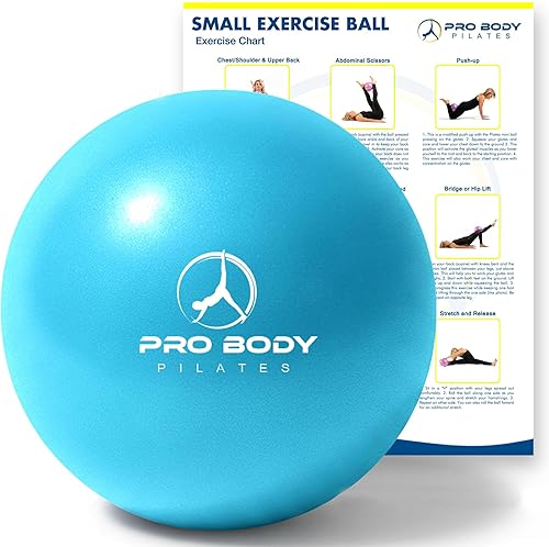 ProBody Pilates Mini Pelota de Ejercicio - Bola de 9 Pulgadas para Entrenamiento de Estabilidad, Barra, Yoga, Núcleo y Terapia Física