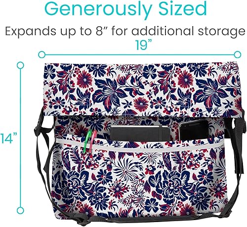 Miniatura 124 de Bolsa para silla de ruedas, Floral púrpura