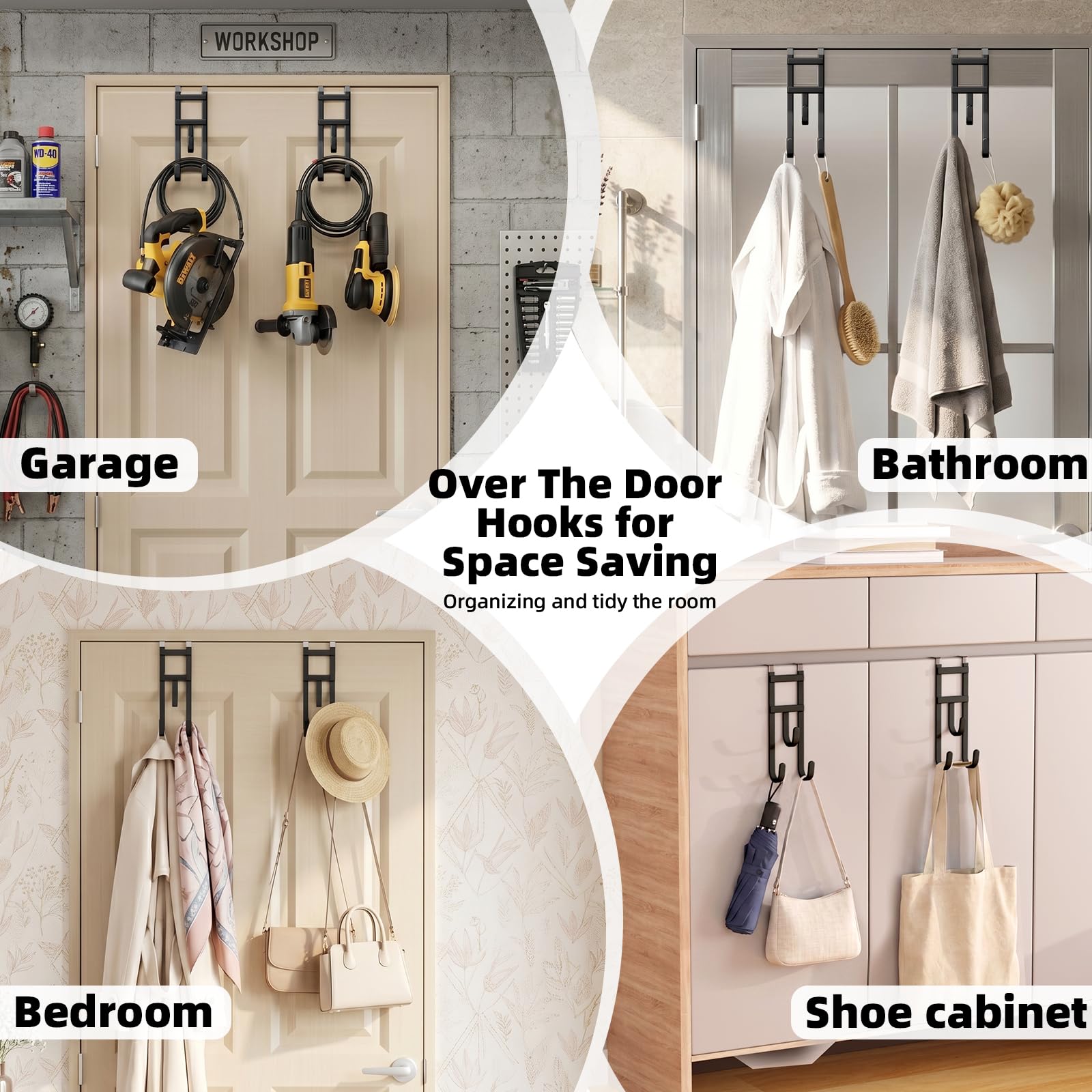 Over-the-Door Hooks - No Drill, 2 Pack -5 Over-the-Door Hooks - No Drill, 2 Pack -5