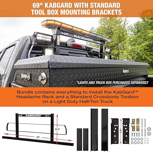 Miniatura 2 de Buyers Products 851255 - Estante de acero resistente Kabgard  de 69 pulgadas para camioneta, color negro, popular entre los camiones Ford, Chevy y