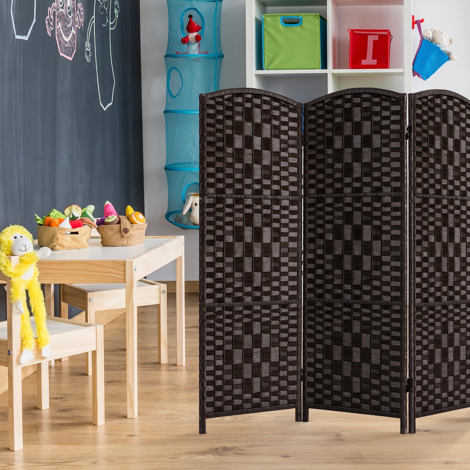 Sponsored Ad - Small Room Divider, Privacy Screen, Short Room Dividers and Folding Privacy Screens, Foldable Temperary Wall Partitions, 3 Panel Dark Mocha Space Separation Separator