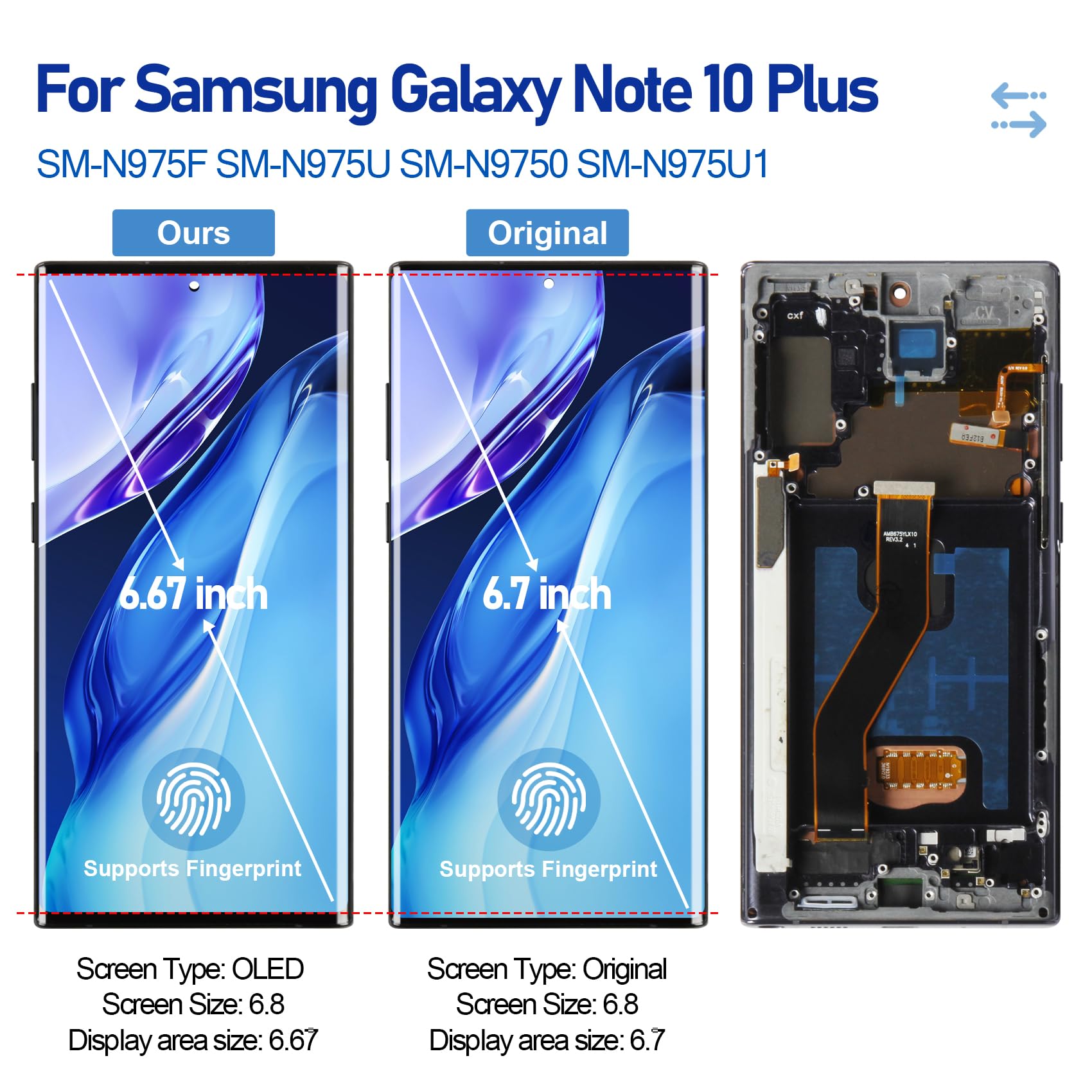 Galaxy - MGALAXY note10+ Samsung Galaxy Note10+ Plus Cell Phones, 256GB, Unlocked