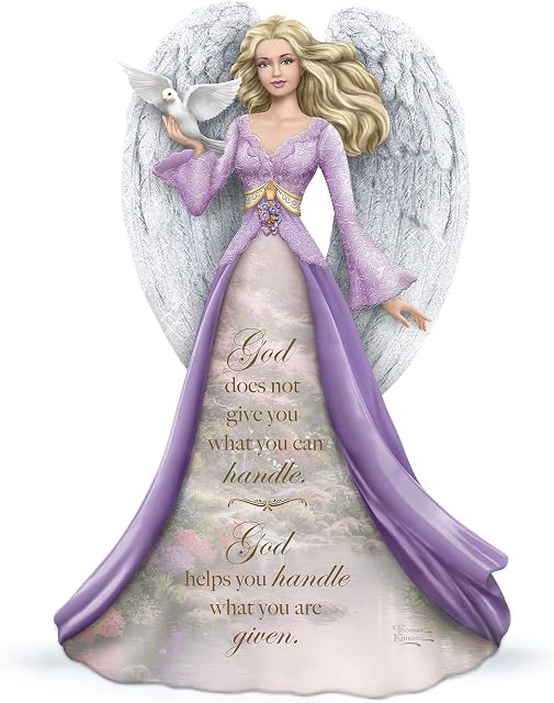 The Bradford Exchange God Helps You Handle What You Are Given' Angel Figurine Graced With An Uplifting Religious Message And Thomas Kinkade Artistry. Exclusive To