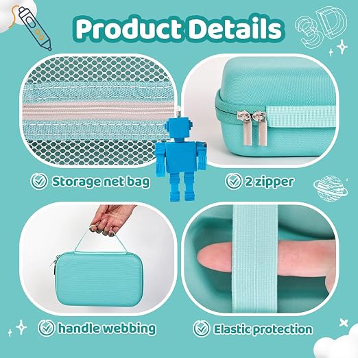 Funda rígida compatible con SCRIB3D P1, turquesa miniatura 3