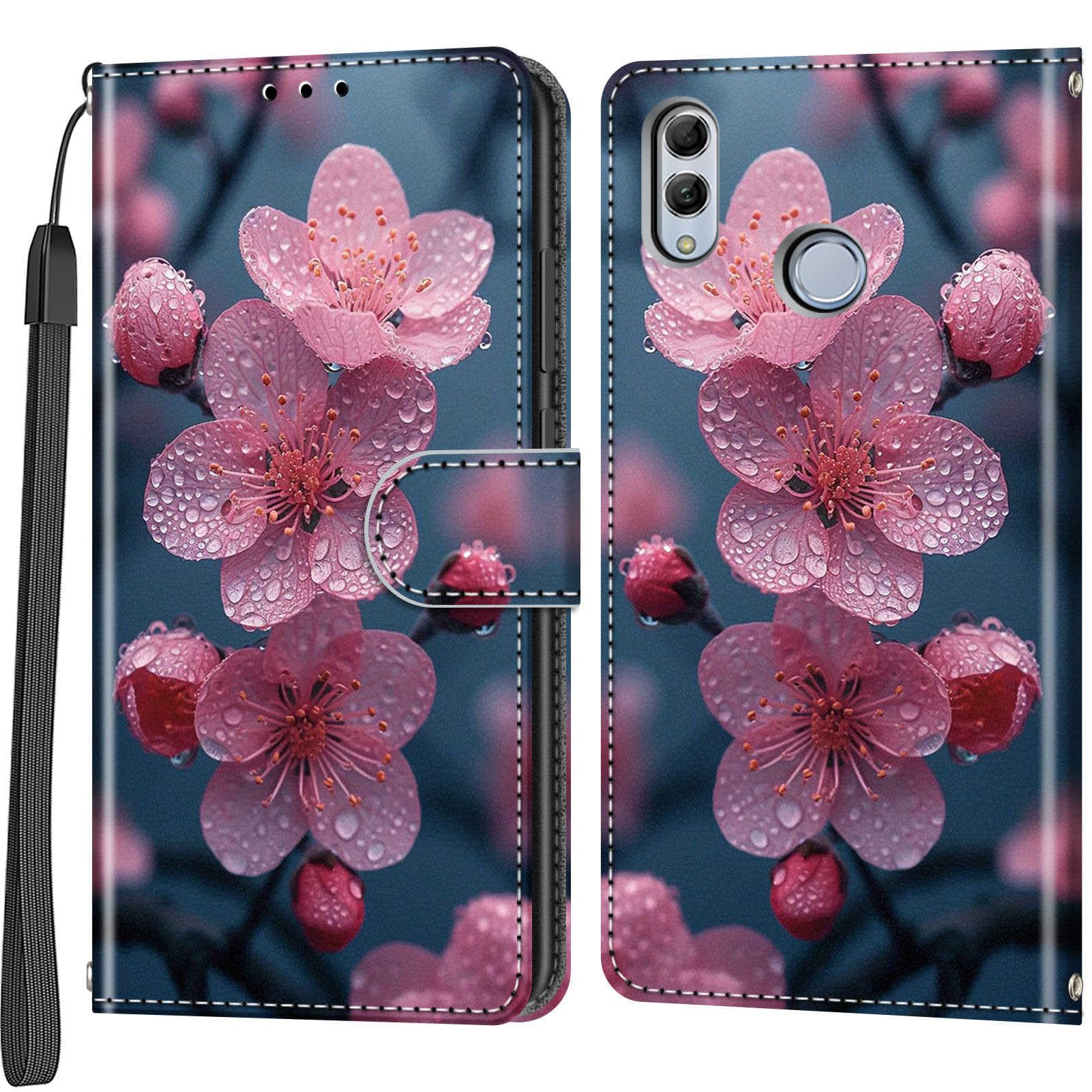 Pattern Printing Case For Huawei P Sart 2021/Y7a PU Leather Wallet Shell With Stand - Blue Butterfly