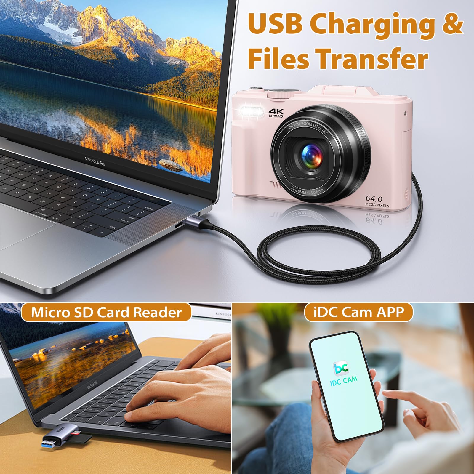 Amazon.com : 4K Digital Camera for Photography, 64MP Compact