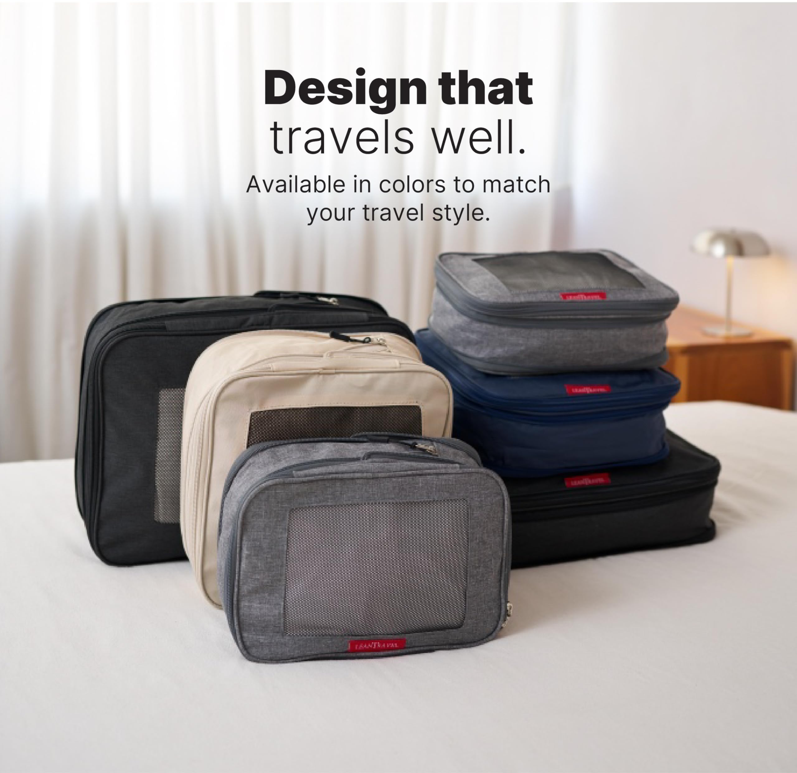 LeanTravel - Secchi di imballaggio a compressione per organizzatori da viaggio con doppia cerniera