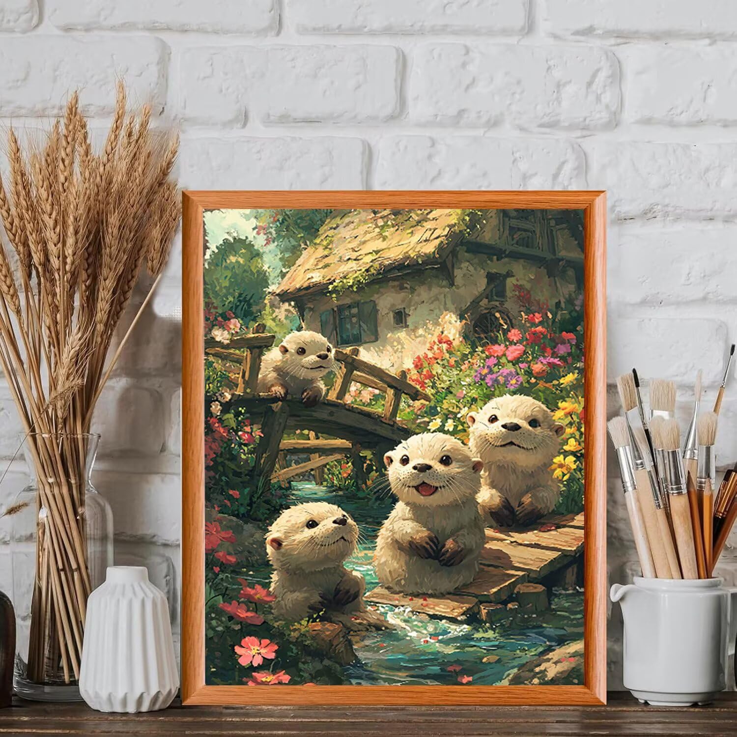 WEISHIWE Dipingere con i Numeri Adulti Casetta e lontra, 60x80cm s-999
