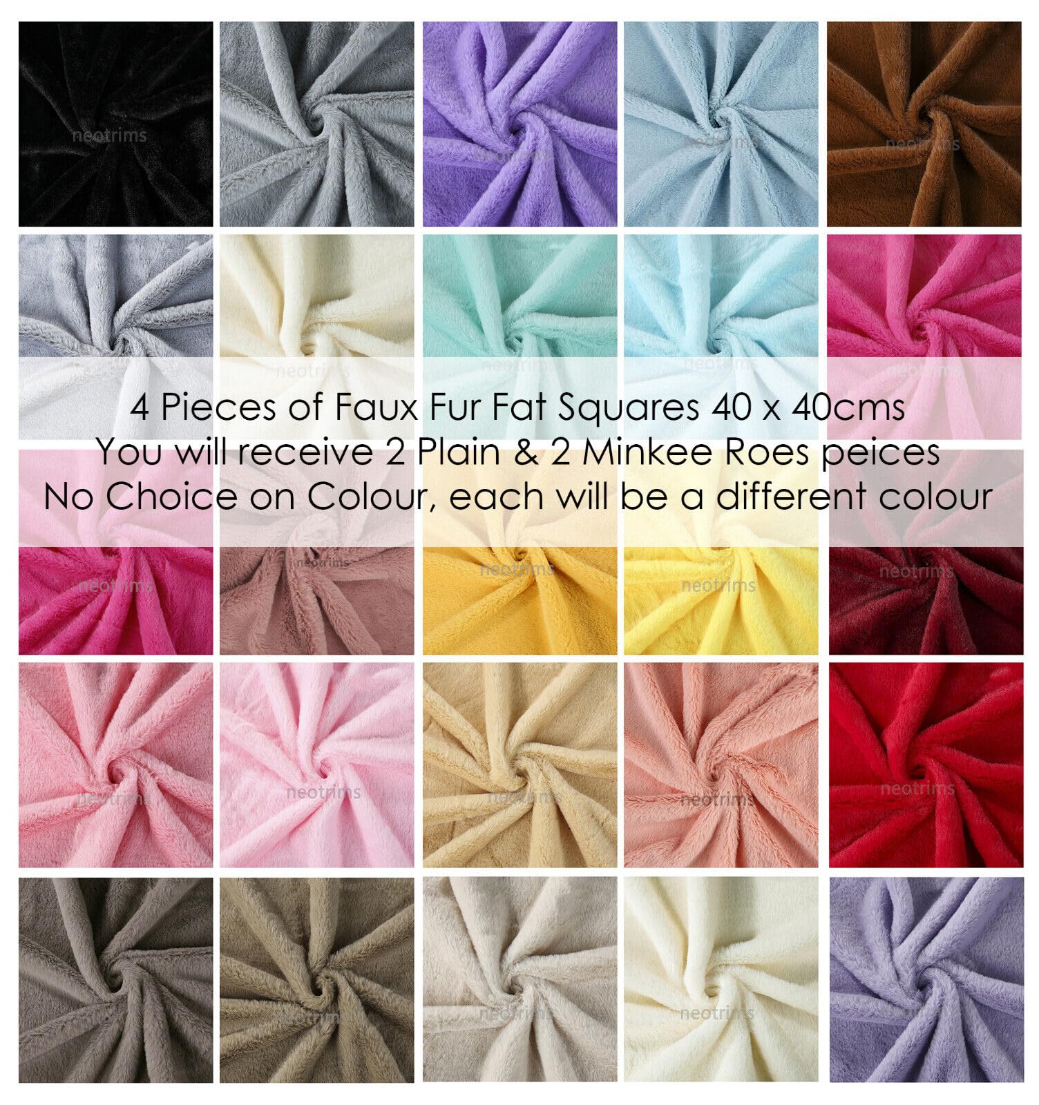 Colorful Faux Fur Fabric Bundle Charlotte Shaggy Faux Fur Fabric by the Yard | Pastel  main image 4