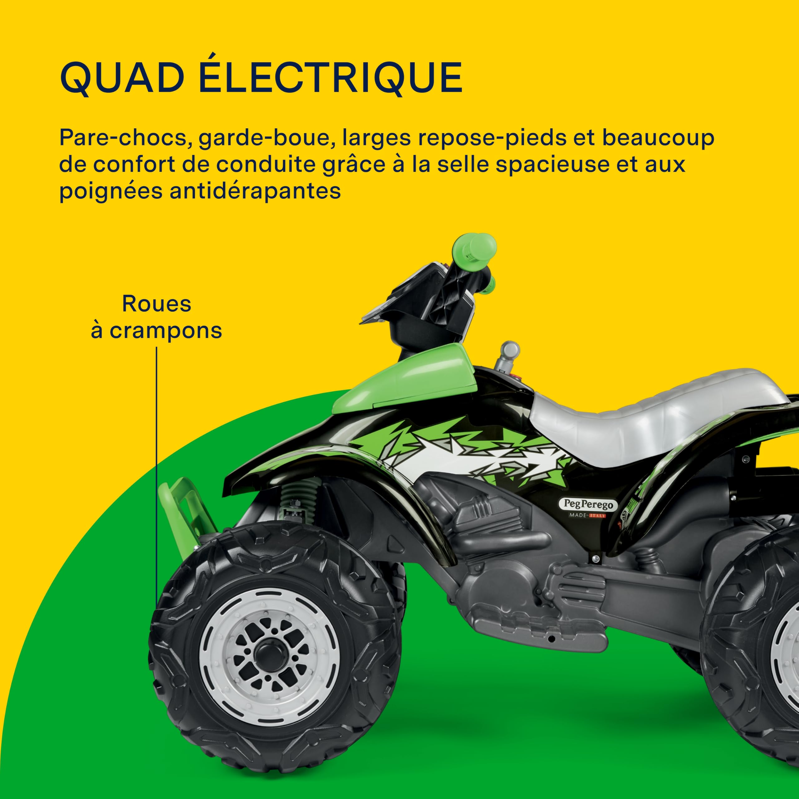 PEG Corral T-Rex 330W Quad Électrique pour Enfants dès 3 Ans avec Lumières LED, Sons, 2 Vitesses et Marche Arrière, Batterie Rechargeable 12V Jeux et Jouets