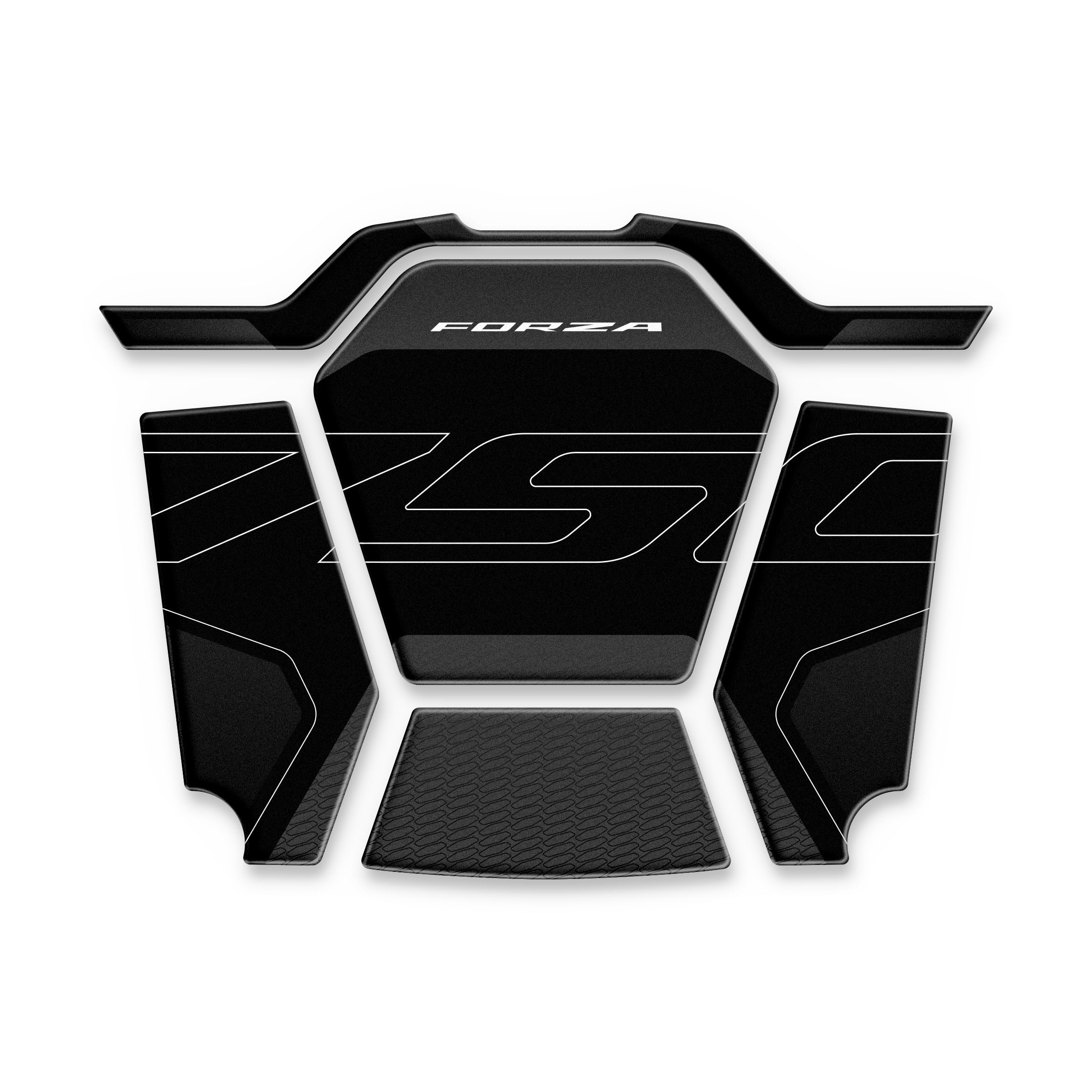 Az Graphishop Adhésif central Allumage compatible avec Honda Force 750 2025 On Protection contre les chocs et les rayures Accessoires Moto Made in Italy GP-FORZA-001 (Ballistic Black Metallic)