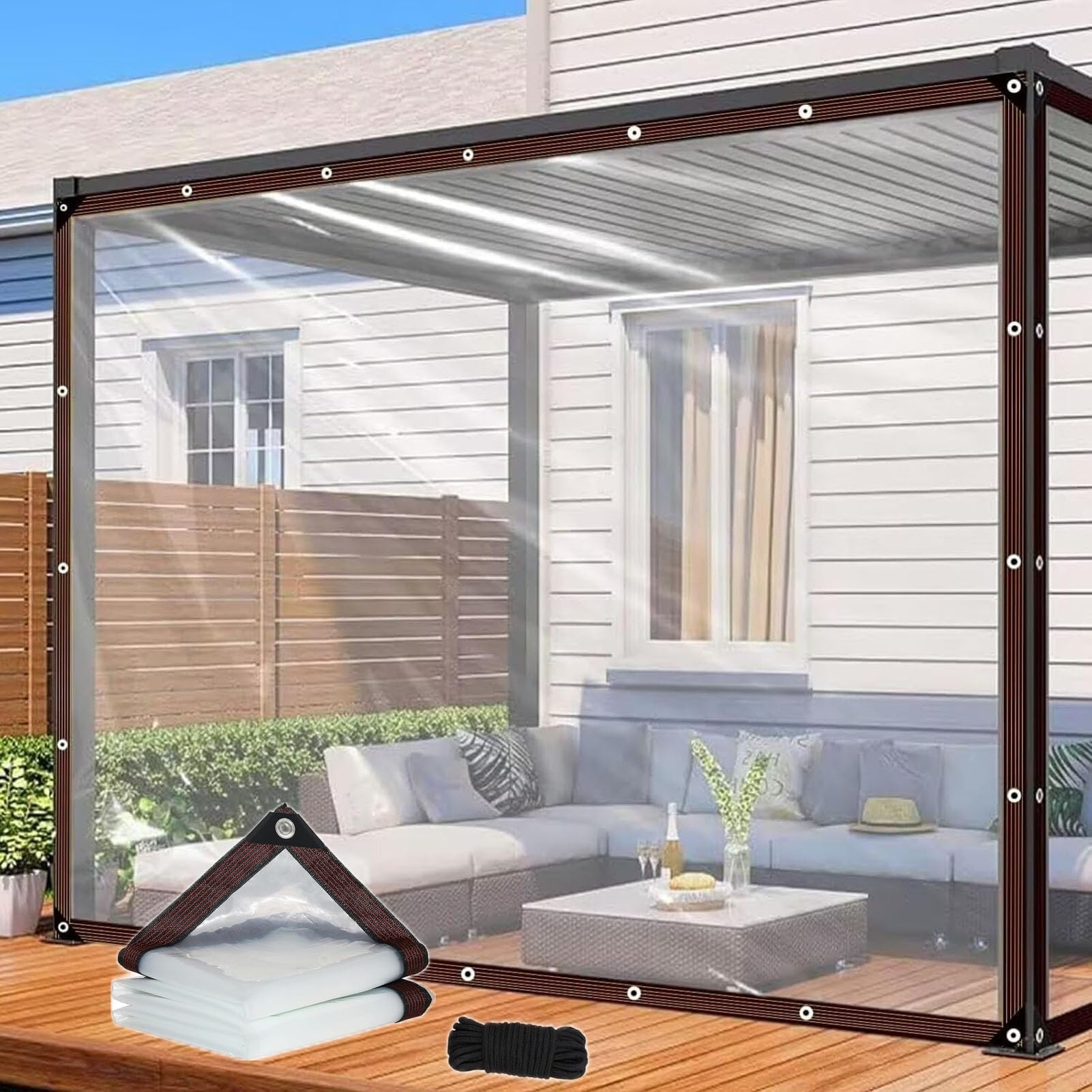 Bâche de serre avec œillets pour abriter la terrasse et le porche en hiver