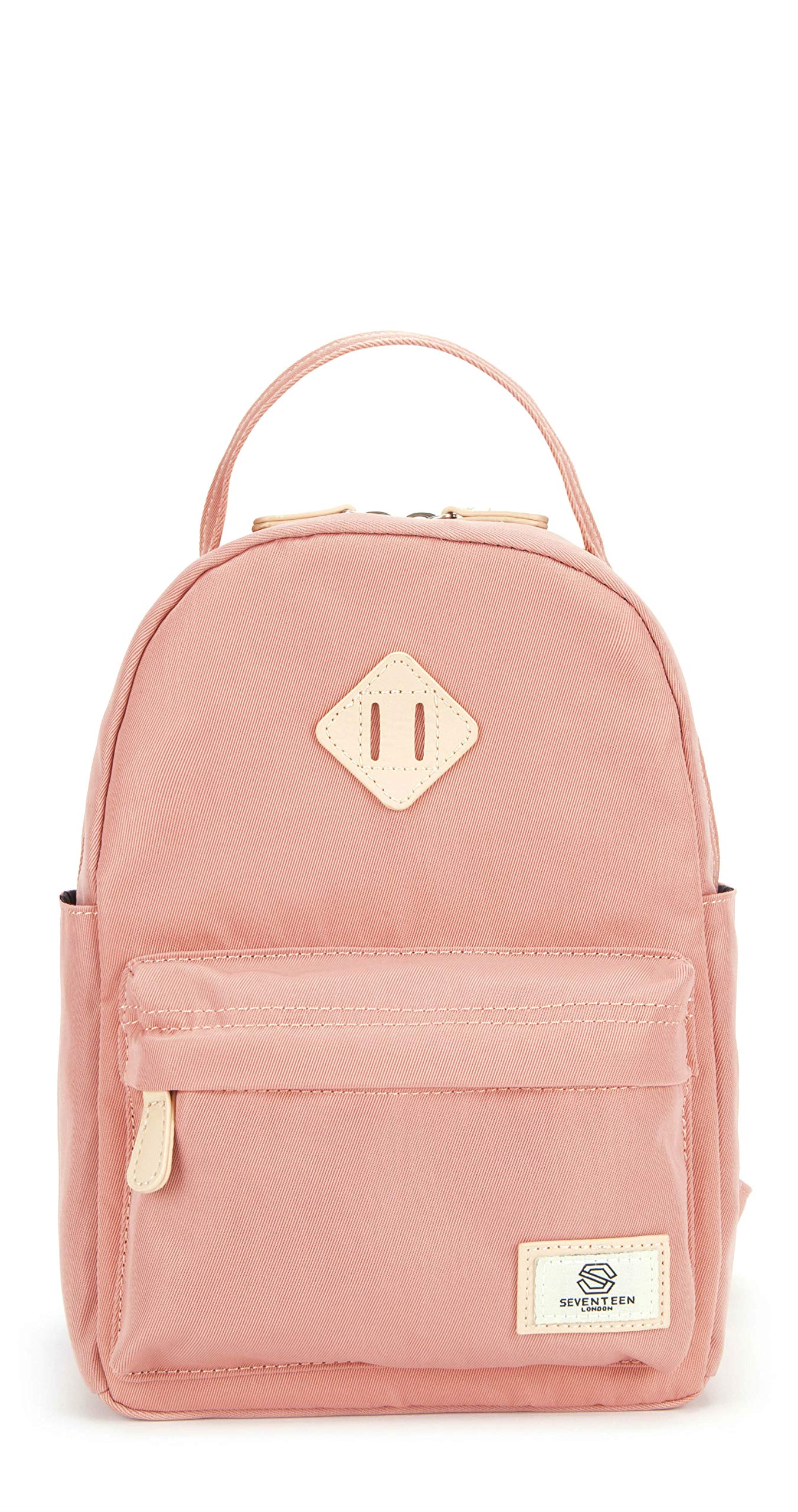 SEVENTEEN LONDON – Modern Urban Pink 'Mayfair Mini' Backpack in Classic Designer Style – Fits Standard iPad/Tablets