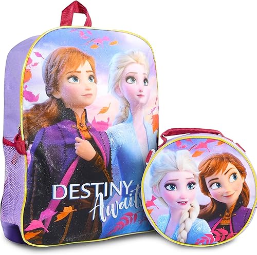Miniatura 2 de Disney Frozen Mochila con lonchera - Paquete con mochila Frozen para niñas, bolsa de almuerzo, calcomanías, más Juego de mochila Disney