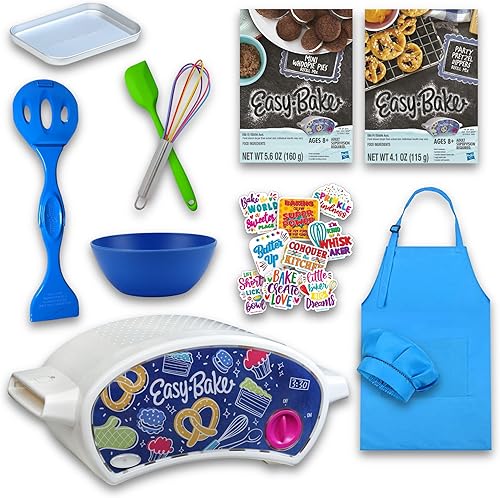 Miniatura 9 de Ultimate Easy Horno para hornear para niños con 11 artículos horno, 3 mezclas de recambio, delantal, sombrero, cuenco, espátula, batidor, sartén