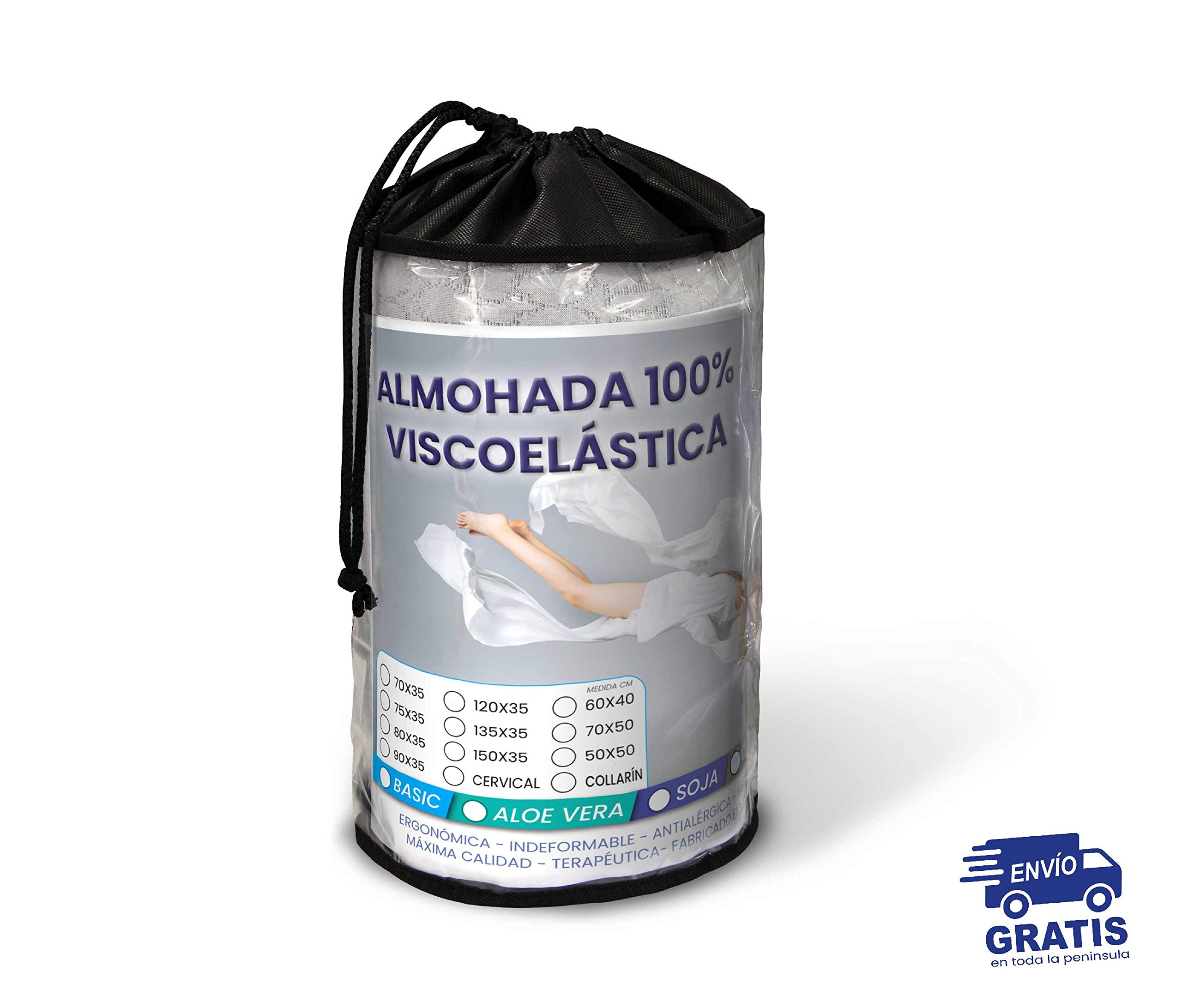 SonnoMATTRESS Almohada Visco Carbono 105x35