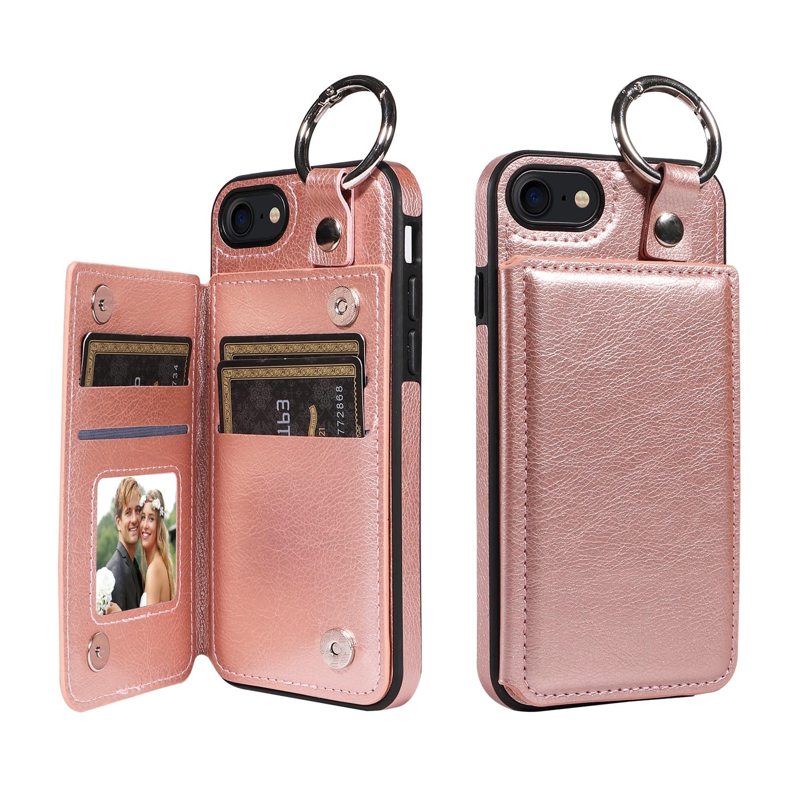 Étui de protection iPhone 7/8/SE antichoc rose gold avec fermoir - 8