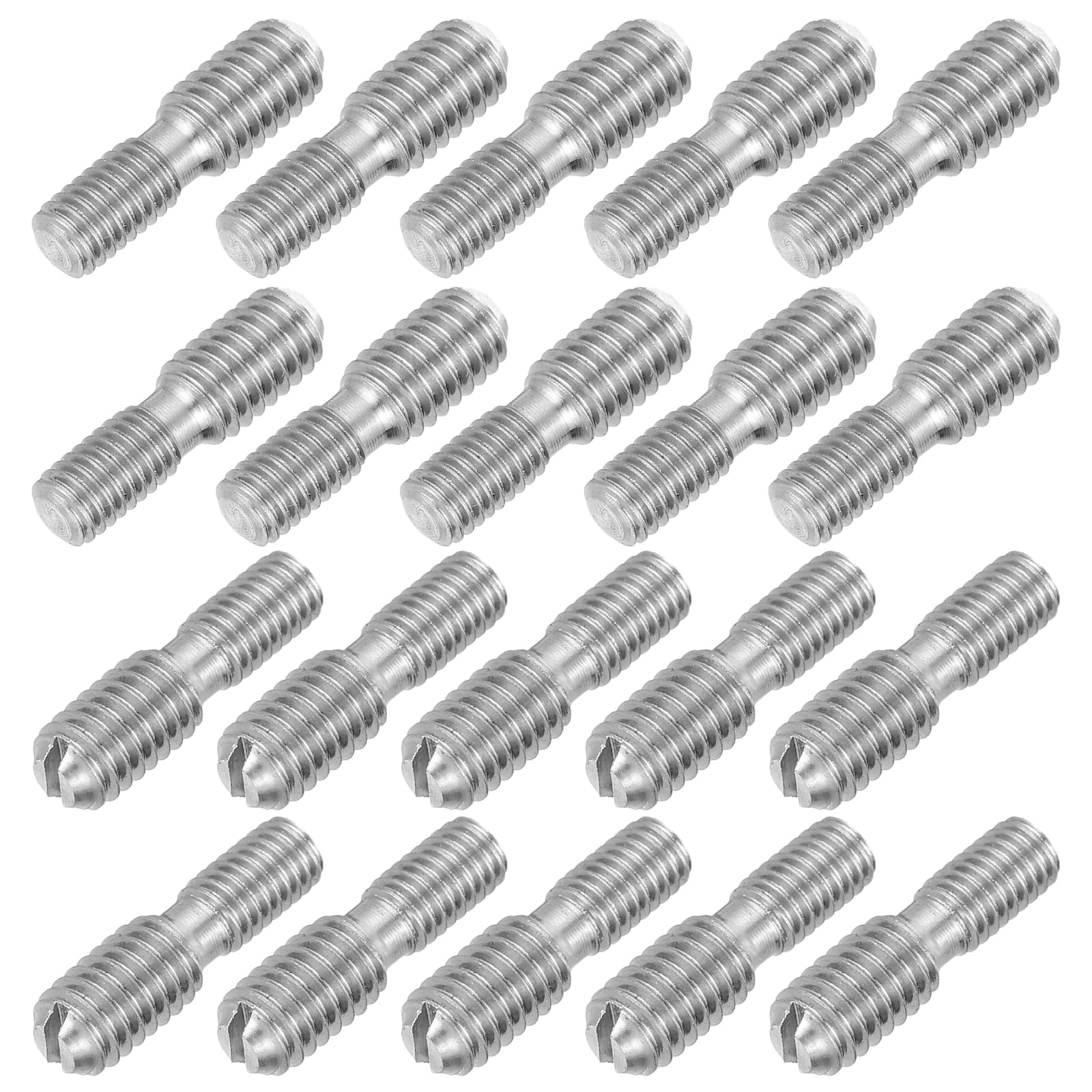 PATIKIL M5x10 to M6x10 Double End Threaded Stud Screw Bolt