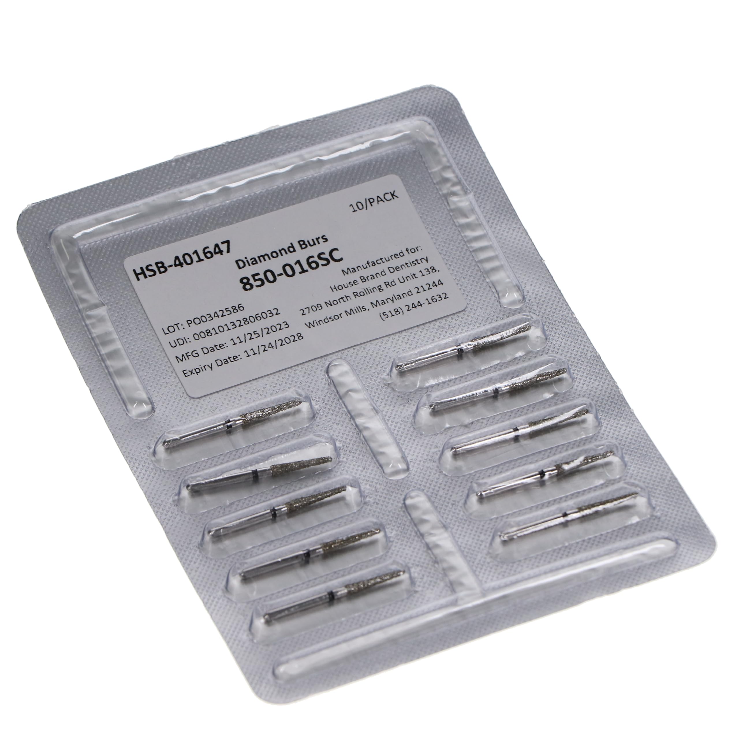 House Brand Dentistry 401726 FG 862-012SC Flame Super Coarse Grit Diamond Burs 10/Pk