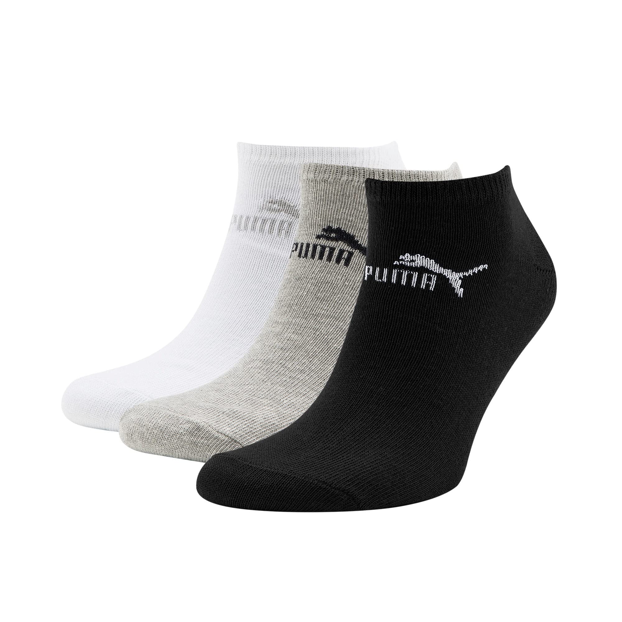 Puma Unisex Grey/White/Black 261080001 Uk 12-14 Sneaker Socks (3 Pair Pack)